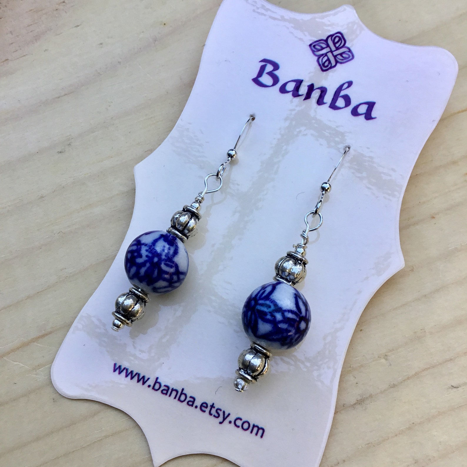 Delft Earrings Delft Blue Earrings Delft White Earrings Etsy