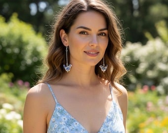 Delft Ceranic Bird Dangle Earrings