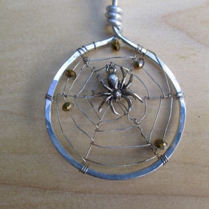 Spider Web Necklace Spider Web Pendant Swarovski Crystal Spider Web Spider Web Jewelry Halloween Necklace Halloween Jewelry image 5