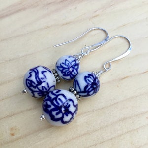 Blue Delft Earrings, Silver Earrings, Delft Blue Earrings, Delft, Delft Jewelry, Porcelain Earrings, Ceramic Earrings, Dutch Earrings