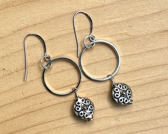 Celtic Hoop Silver Earrings
