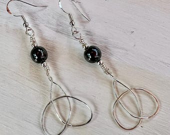 Hematite Triquetra Earrings or Choose Your Own Gemstone
