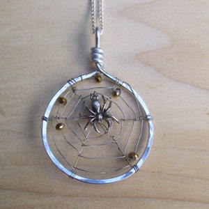 Spider Web Necklace Spider Web Pendant Swarovski Crystal Spider Web Spider Web Jewelry Halloween Necklace Halloween Jewelry image 1