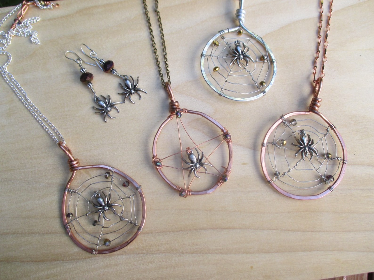 Spider Web Pendant Spider Web Necklace Swarovski Spider Web - Etsy