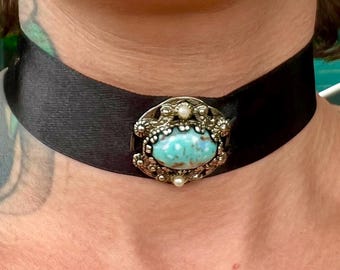 Vintage Turquoise Pearl Choker – One of a Kind