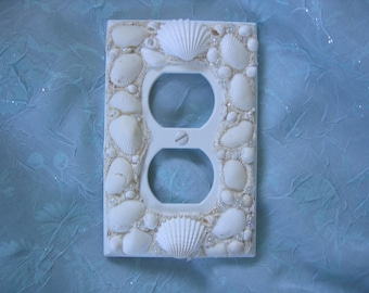 Seashell Outlet Switch Plate - White