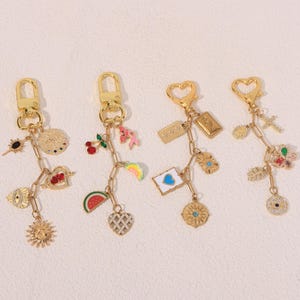 Personalized Gold Initial Keychain: Custom Bag Charm, Stainless Steel & Brass