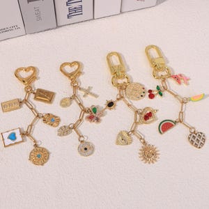 Personalized Gold Initial Keychain: Custom Bag Charm with 300+ Options