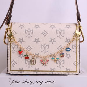 bag charms, Design Your Purse Charm Chain for women, HandBag Charm Chain, Purse Accessory, Gold Purse Chain, Summer Jewelry