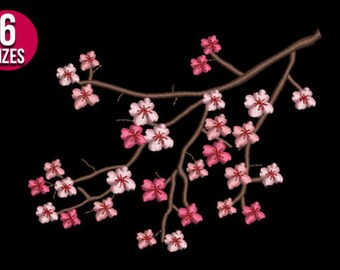 Flor De Cerezo, Árbol, Planta, Bordado