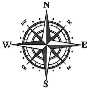 Kompass, Norden, Süden, Osten, Westen, Himmelsrichtungen, Stickerei