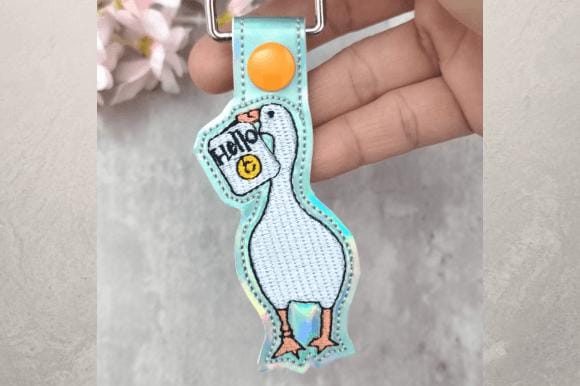 Goose-ith-snap-tab-key Chain, Embroidery - Etsy