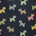 Scottie dog fabric Scottish Terrier navy blue plaid interior home decorating material cotton BTY 1 yard