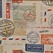Travel fabric postage stamp mail interior home decorating material 1 yard