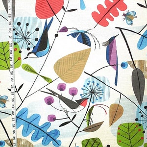Scandinavian bird fabric retro butterfly bee funky home decorating material 1 yard image 2