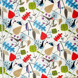 Scandinavian bird fabric retro butterfly bee funky home decorating material 1 yard image 3