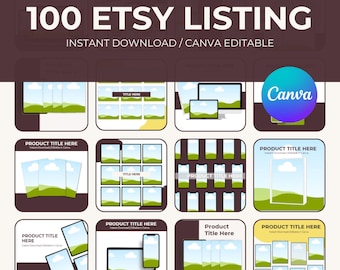 100 Canva Mockups for Digital Products | Ebook, Course, Download Templates | Editable Marketing Visuals