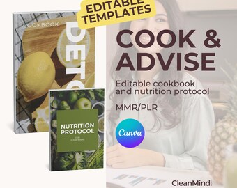Nutrition Protocol & Wellness Ebook Canva Templates | MRR PLR