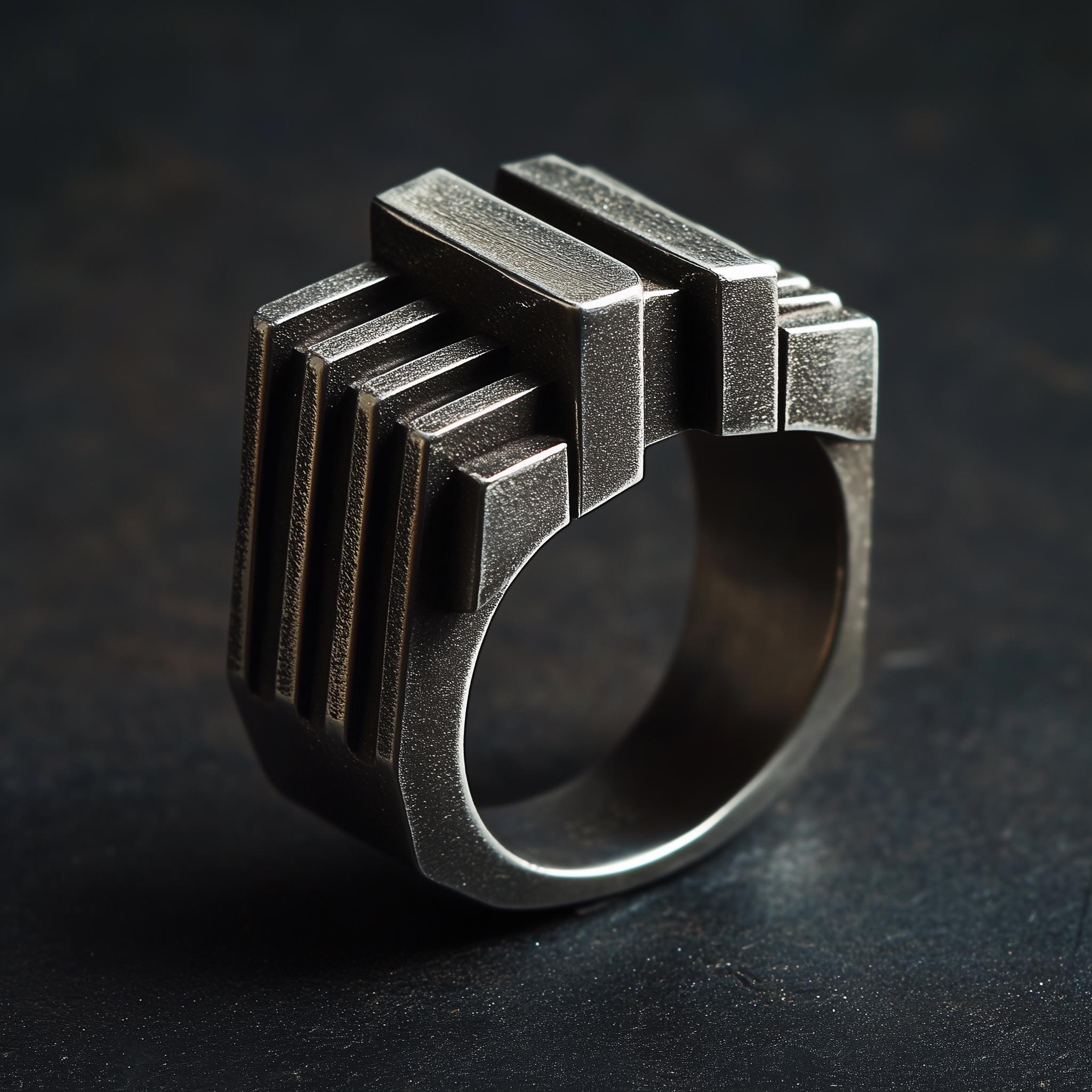 Sterling Silver Brutalist Ring – Modernist Blacksmith Jewelry - Etsy