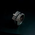 Unique Brutalist Ring - Antique Sterling Silver Ring - Modern Engagement Rings - Black Statement Ring for Men product logo