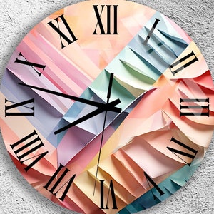 Tempered Glass Wall Clock, Vibrant Clock, Pastel Wall Clock, Gift For Her, Thanksgiving Gift, Gift Wall Clock, Colorful Clock, Pink Clock