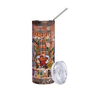 Halloween Gnomes Tumbler Wrap, 20 oz Skinny Tumbler Sublimation , Spooky Gnomes Tumbler, Halloween Tumbler WrapStainless steel tumbler