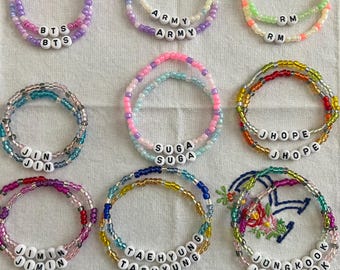 [HARANG]★BTS 着用★ HR 350B_Color Beads Fabric Bracelet BTS Bracelet / Choker / Anklet ~ (custom) - V Jin Jimin RM