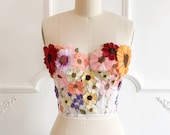 トップス Flower Pattern Motif Bustier Flower Pattern Motif Bustier