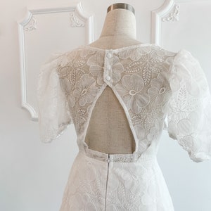 Puff Sleeve Romper in a Floral Organza Lace Wedding Romper - Etsy