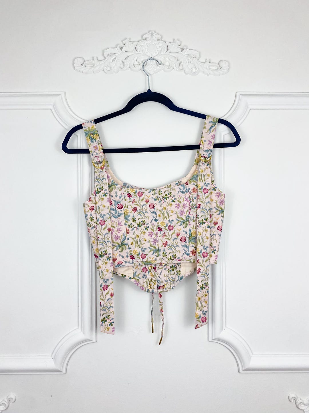 Basque Strap Basque Waist Cotton Corset With Lace up Front and Adjustable Straps - Etsy