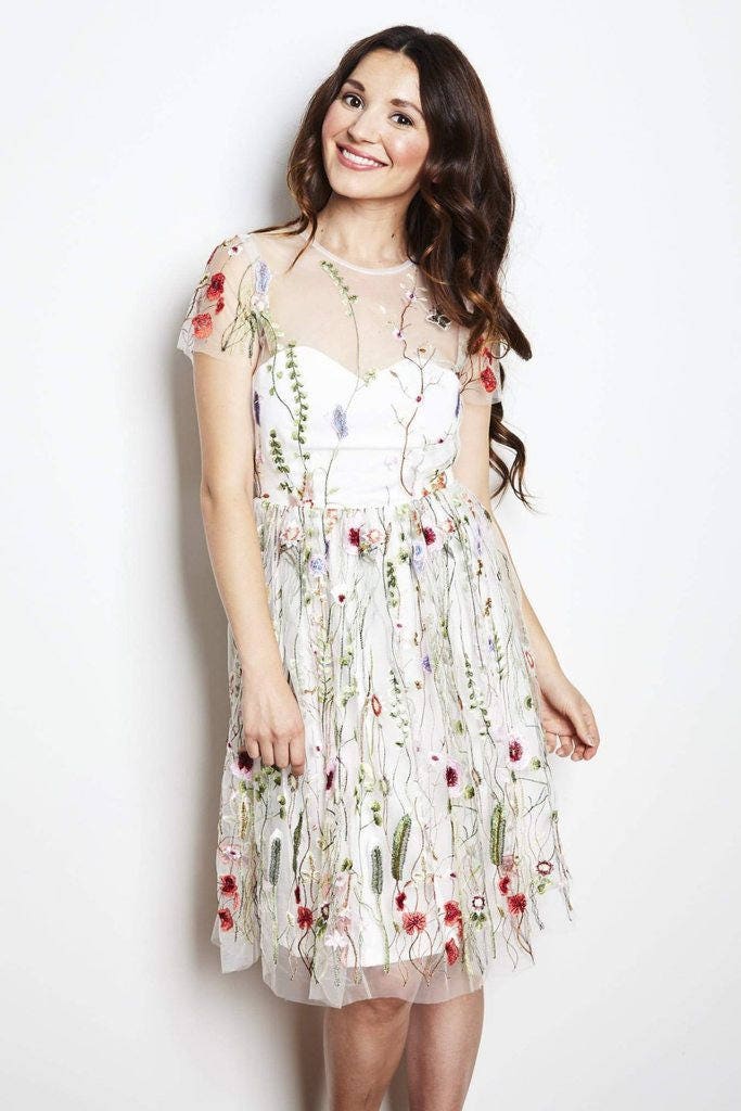Embroidered Floral Dress, Prom Dress, White Mini Dress, Elopement Dress, Reception Dress, Embroidery, Floral Mini, Floral Wedding Dress - Etsy Embroidered Floral Dress, Prom Dress, White Mini Dress, Elopement Dress, Reception Dress, Embroidery, Floral Mini, Floral Wedding Dress - Etsy