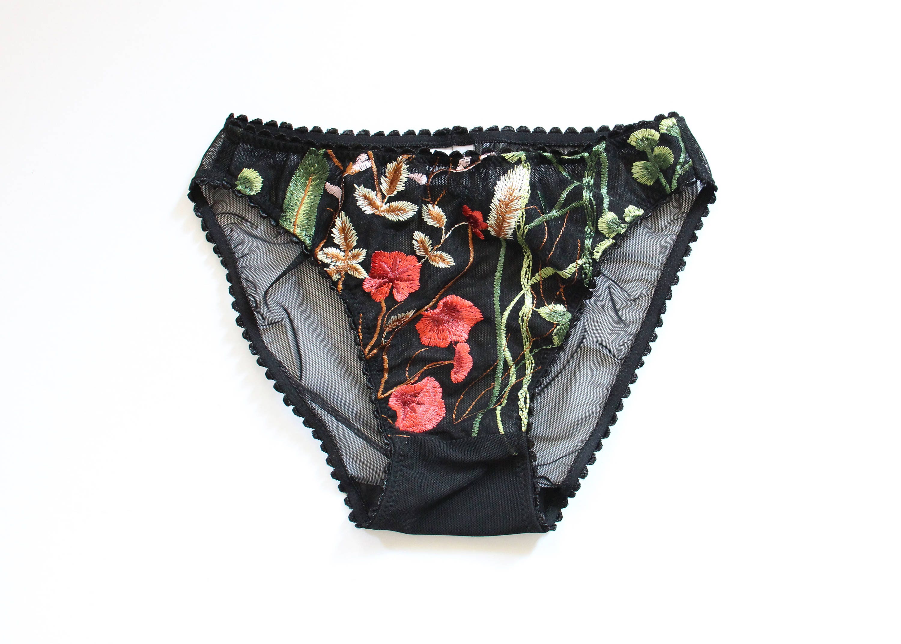 Mid-Rise Floral Signature Mesh Bikini Underwear