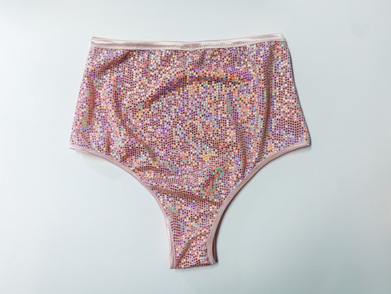 Glitter Star Print Triangle Bra and Panty Lingerie Set