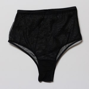 Black embroidered lingerie set, brazilian panty, celestial bralette, boudoir lingerie set image 5