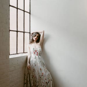 Embroidered Gown, floral wedding dress, embroidered prom dress, spring wedding dress image 8