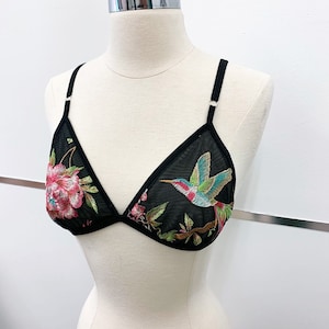 Embroidered floral lingerie set, boudoir lingerie, black bralette, high waist panties,embroidery, brazilian panty, bridal lingerie 画像 10