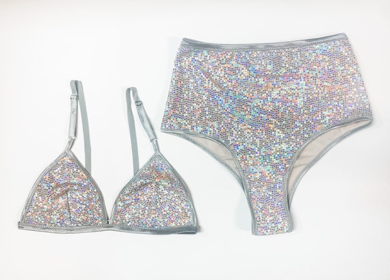 Disco Sequin Lingerie Set, Sequin Bralette, Brazilian Panty, Boudoir  Lingerie Set -  Canada