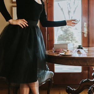 Black Tulle Party Skirt: Women&#39;s Prom Dress, Bridesmaid Skirt