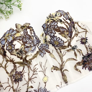 Haut corset fleurs et papillons brodés, corset de mariage, robe de mariée florale, corset à fleurs, corset transparent