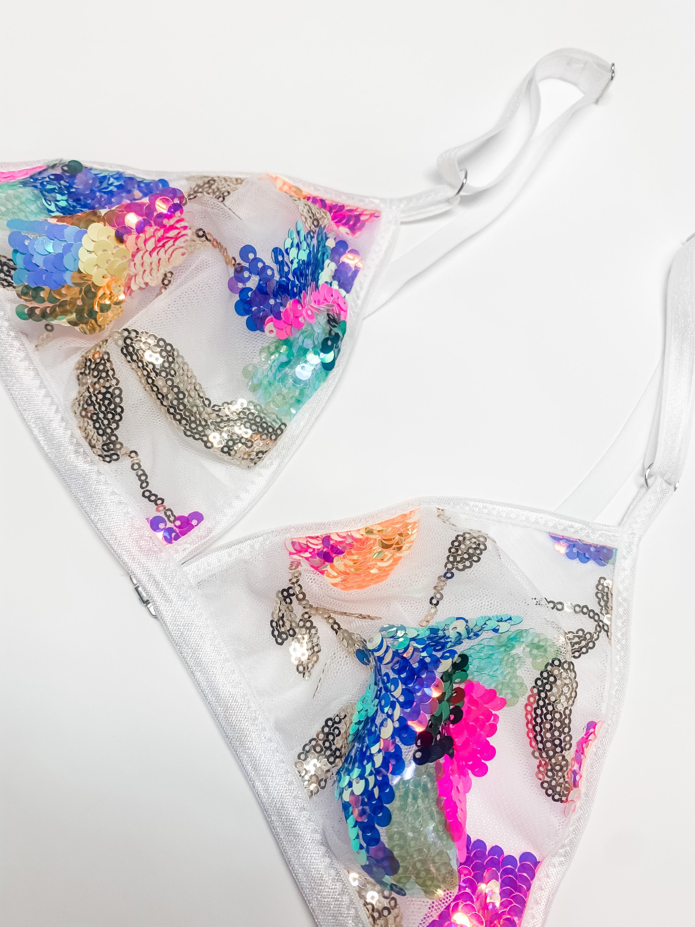 Sequin Bralette Sequined Floral Bra Neon Floral Boudoir Etsy Canada