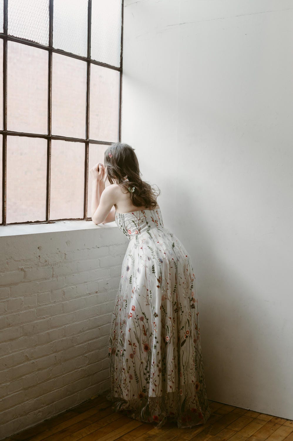 Embroidered Gown Floral Wedding Dress Embroidered Prom Etsy Canada