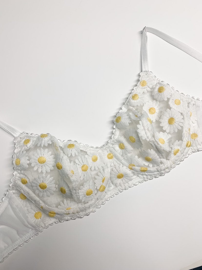 Jupe De Lit Pottery Barn Kids Audry Queen Brodée Floral Blanc Multicolore Neuve