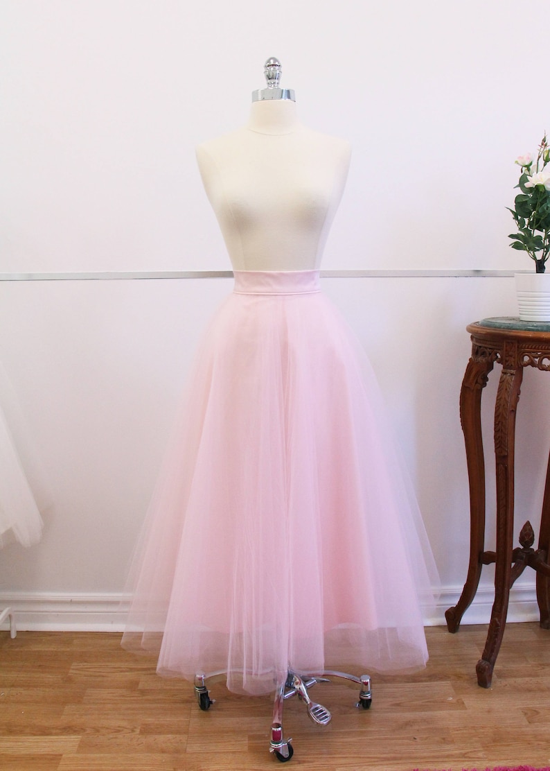Tea Length Tulle Skirt Multiple Colours Light Pink Tulle - Etsy