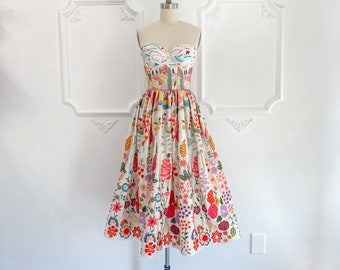 Embroidered Floral Corset Wedding Dress: Tea Length Satin Gown