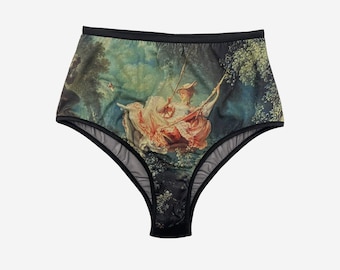 Rococo 'The Swing' art printed high rise panty