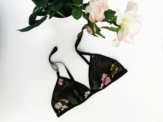 black floral bralette