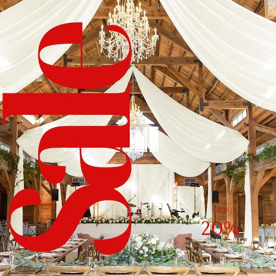 IVORY Panels Ceiling Drapes for Wedding 5ftx21ft Sheer Drapery