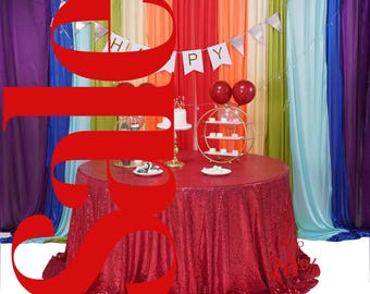 CEMIALLY Mantel De Cumpleaños De Lentejuelas Color Morado Claro Para Decoración De Fiestas, Rectangular De 50 X 80 Pulgadas, Mantel Brillante Con Purpurina Para Bodas, Banquetes, Postres, Baby Shower