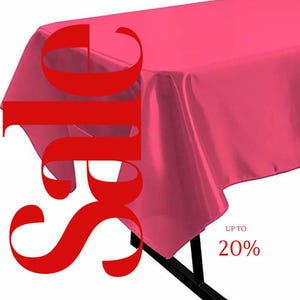 FUCHSIA - SATIN - Rectangular Table Cover Bright Tablecloth Smooth Fabric Table Decoration for Wedding Banquet Party Events,