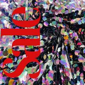 ROND: pailletten pailletten mesh stof/54 inch breed op maat gesneden.